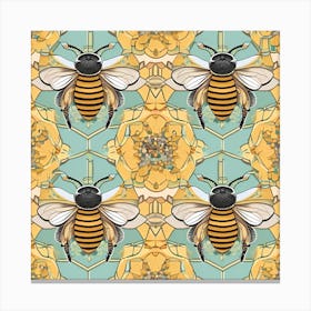 Bees network Canvas Print