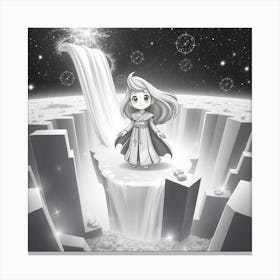 Girl With A Waterfall Canvas Print