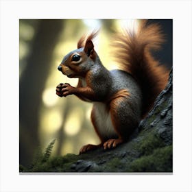 Squirrel In The Forest 318 Canvas Print