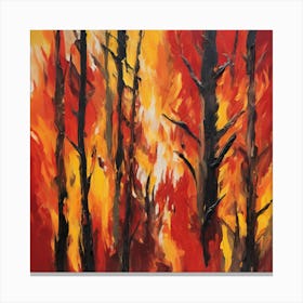 Fire In The Forest 5 Canvas Print