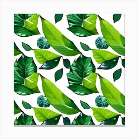 Tropical Leaves Seamless Pattern 2 Canvas Print