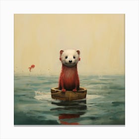 Red Ferret In A Boat Canvas Print