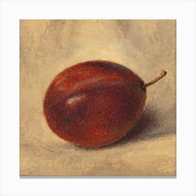 Plum Still Life Fruit Painting Rustic Farmhouse Canvas Print