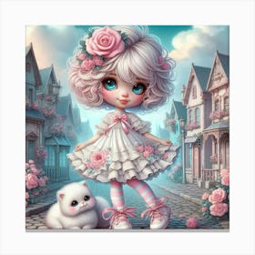 Little Girl In Pink 1 Canvas Print