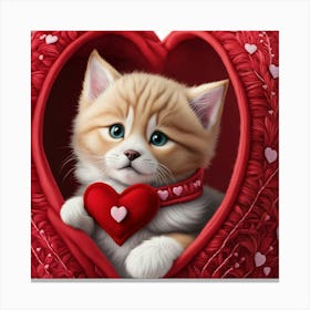 Valentine Kitten 7 Canvas Print