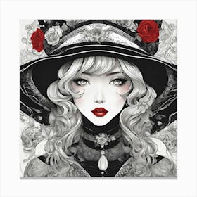 Lady in Redlipstick Canvas Print