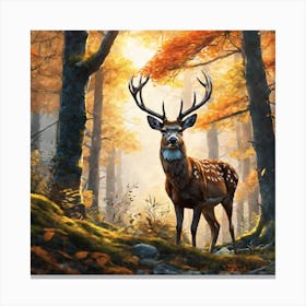 Deer In The Forest 177 Canvas Print