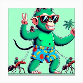 Monkeys And Ants Canvas Print