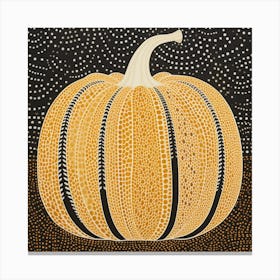 Yayoi Kusama Inspired Pumpkin Black And Yellow 4 Canvas Print
