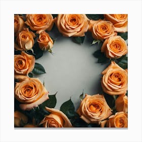 Orange Roses Frame 3 Canvas Print