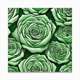 Green Roses 5 Canvas Print