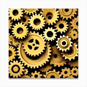 Gold Gears Background 1 Canvas Print