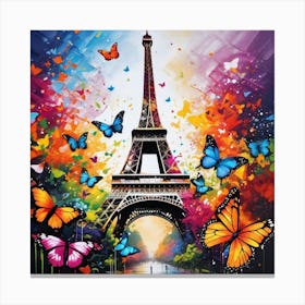 Paris With Butterflies 154 Canvas Print