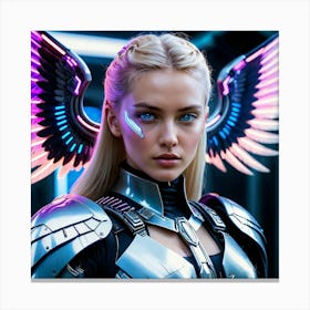 Young Woman In A Futuristic Costume Canvas Print