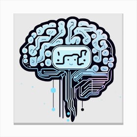 Brain With Circuit Board 5 Canvas Print