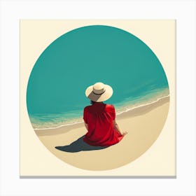 Woman Enjoying The Sun At The Beach 18 Canvas Print