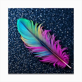 Rainbow Feather Canvas Print