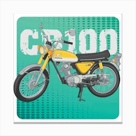 Motorcycle Design Logo Colorful Vehicle Motorbike Vintage Canvas Print