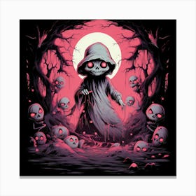 Skeleton In The Forest Canvas Print