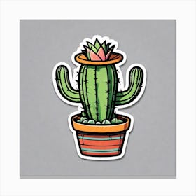 Cactus In Pot Canvas Print