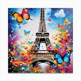 Paris With Butterflies 108 Canvas Print