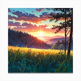 Sunset Landscape Canvas Print