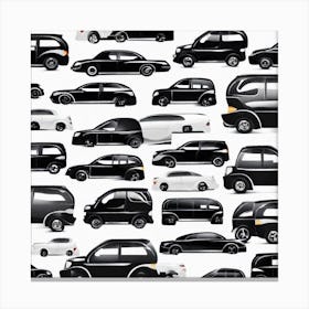 Black And White Cars Canvas Print