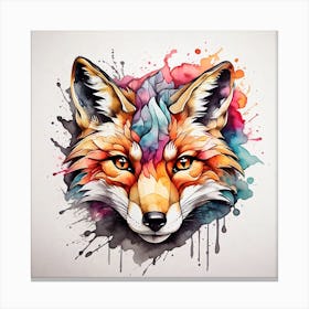 Watercolor Fox Canvas Print