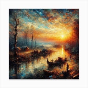 Sunset On The River 1 Canvas Print