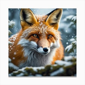 Fox In The Snow 5 Canvas Print