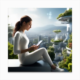 Futuristic Cityscape 212 Canvas Print