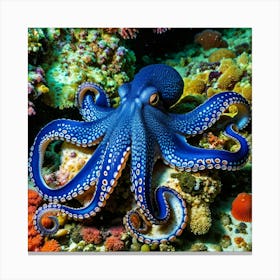 Octopus Cephalopod Tentacles Invertebrate Marine Ocean Creature Camouflage Suction Intellig (1) Canvas Print