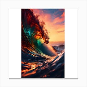 Ocean Wave At Sunset Canvas Print