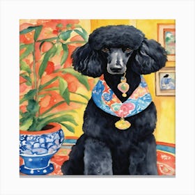 Black Poodle Canvas Print