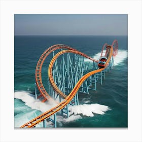 Roller Coaster In The Ocean Canvas Print