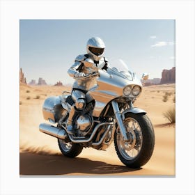 Futuristic Motorcycle Rider 1 Canvas Print