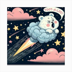 Teddy Bear Rocket Canvas Print