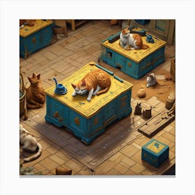 Chinese Cats Canvas Print