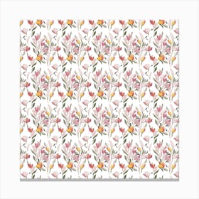 Watercolor Floral Pattern Canvas Print