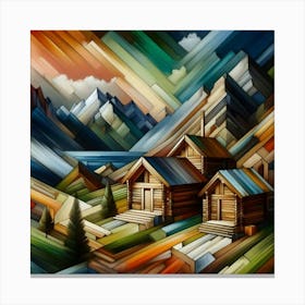 A mixture of modern abstract art, plastic art, surreal art, oil painting abstract painting art e
wooden huts mountain montain village 10 Canvas Print