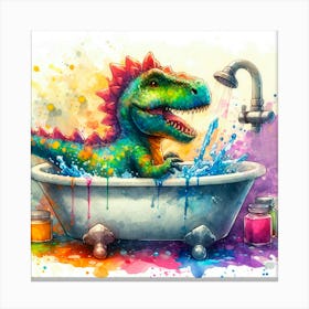 Dinosaur Bathing 1 Canvas Print