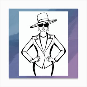 Woman In Hat Canvas Print