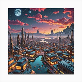 Futuristic City Canvas Print