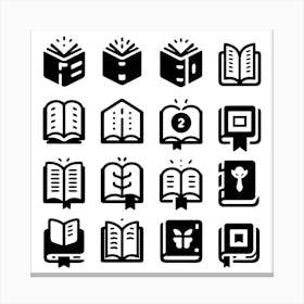 Book Icons Set Web Icons Design Collection (3) Canvas Print