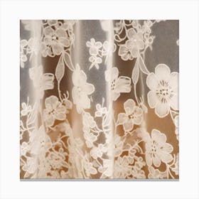 White Lace Curtain Canvas Print