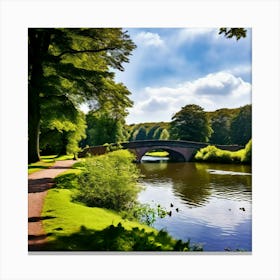 Nature Summer Outdoors Water Sightseeing Victory Park Duck Pond Garden Lake Shore Autumn Canvas Print