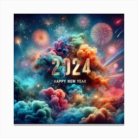 Happy New Year 2024 Canvas Print