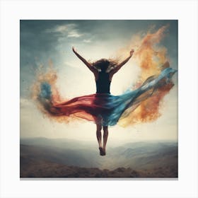 A person breaking free from their limitations and embracing their full potential. 1 Canvas Print