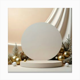 White Circle On A White Background 1 Canvas Print