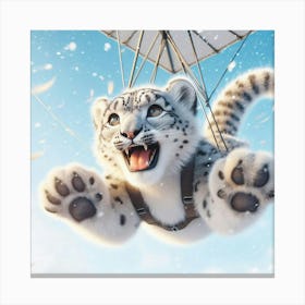 Snow Leopard In The Sky Canvas Print